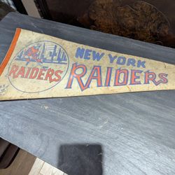 Vintage New York Raiders Hockey Pennant