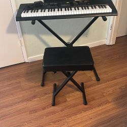 Casio CTK 2400 Keyboard, Yamaha PKBB1 Stool And On Stage Adjustable stand