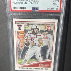 2017 Panini Classics Patrick Mahomes II PSA 9 Kansas City Chiefs Future HOF