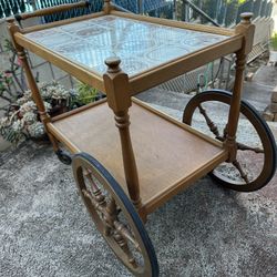 Vintage Cart With Wheels
