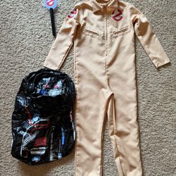 Ghostbusters Kids Costume Jumpsuit Size Medium- Including Inflatable Proton Pack And Ghostbusters safety Light 