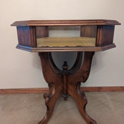 Wood Display End Table