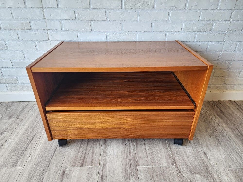 Teak Rolling Cabinet