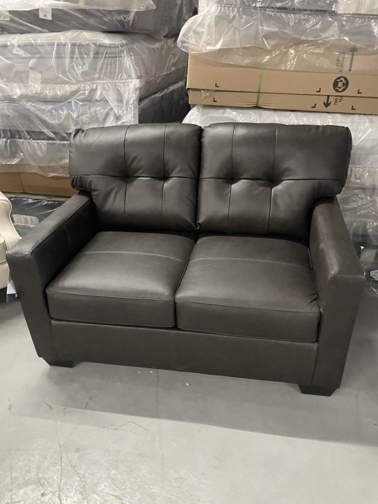 Faux Leather Loveseat Couch