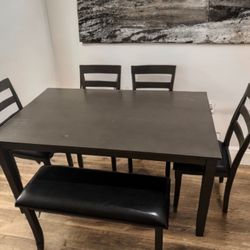 Ashley Signature Design Dining Table Set – Table + 4 Chairs + Bench