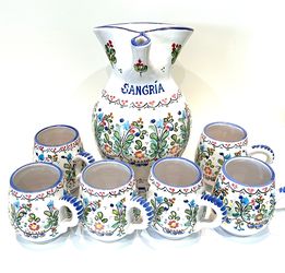 Sangria Pitcher and six cups