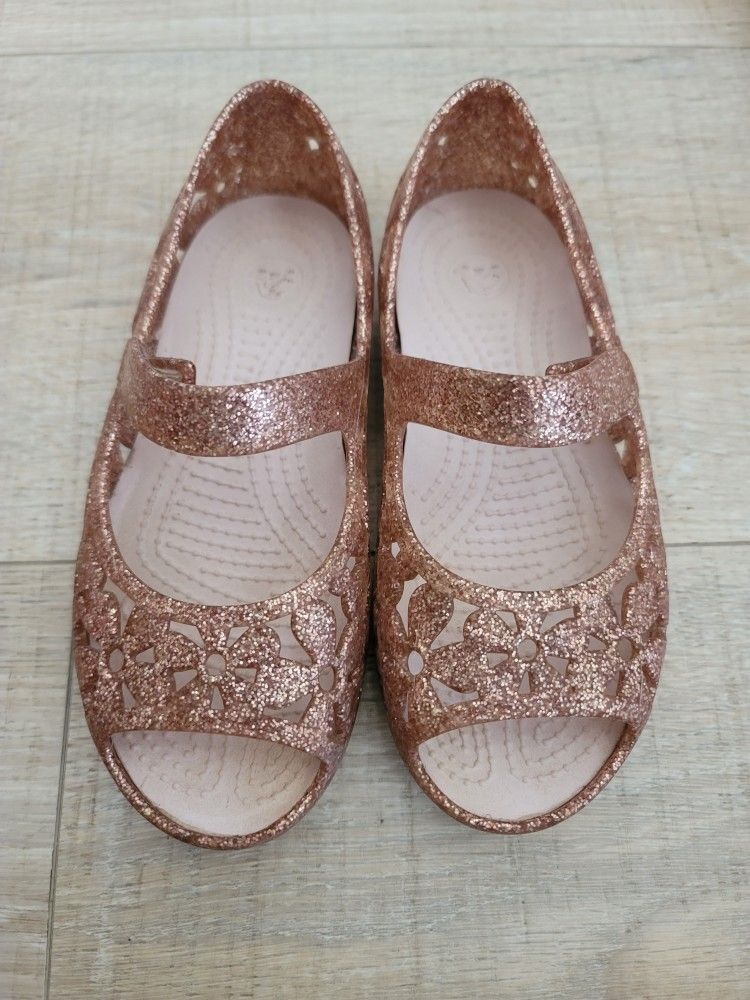 Crocs Pink Glitter Jelly Sandals