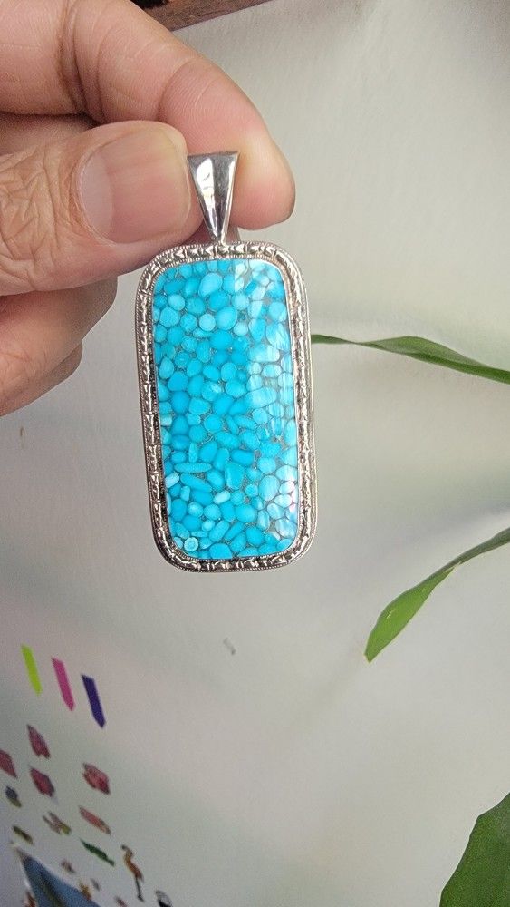 Turquoise And Sterling Pendant 