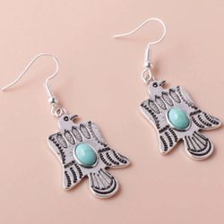 Turquoise - Thunderbird Earrings -(NEW)
