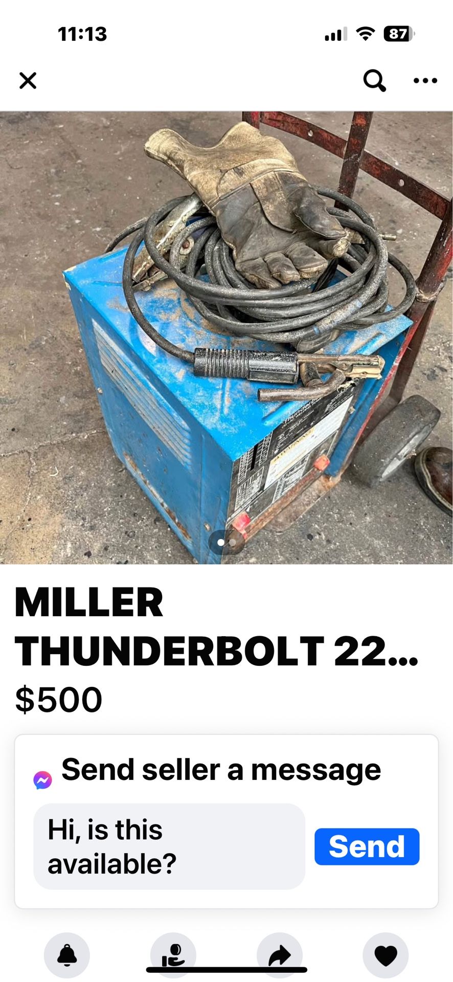 Welder Miller 250. Stick Welder