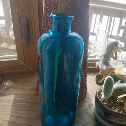 Unique Blue Glass Bottle(PRICE REDUCED)