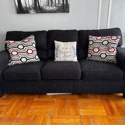 2 Modern Sofas (Gray + Charcoal) – Clean, Comfortable, Great Condition