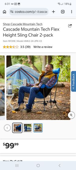 Cascade Mountain Tech Flex Height Sling Chair 1 for $35