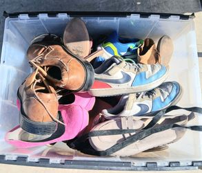 Bin of shoes!