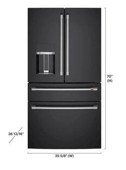 Café - 27.6 Cu. Ft. 4-Door French Door Smart Refrigerator with Convertible Temperature Drawer - Matte Black