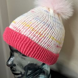 Unisex Reversible Adult Hand Knit Beanie