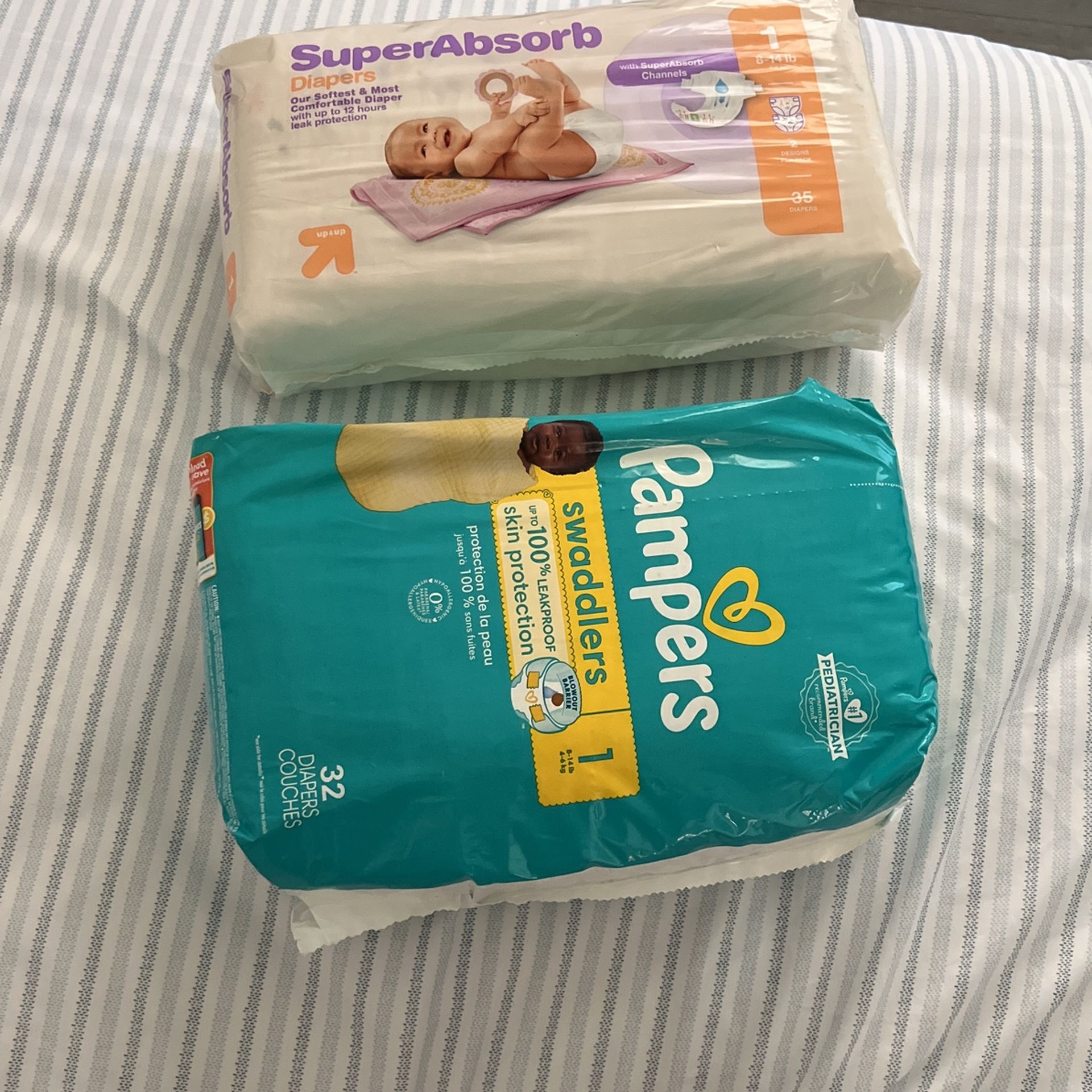 Pampers And Superabsorb Size 1 Diapers New 