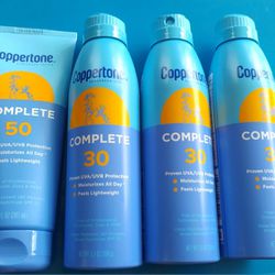Lot of 4 Coppertone SPF 50 30 SUNSCREEN LOTION 

