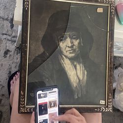  Rembrandt's Mother 1885 PORTRAIT of ARTISTS MOTHER Lg CENTERFOLD Print w STORY This is an antique centerfold engraving from HARPER'S BAZAR, an illust
