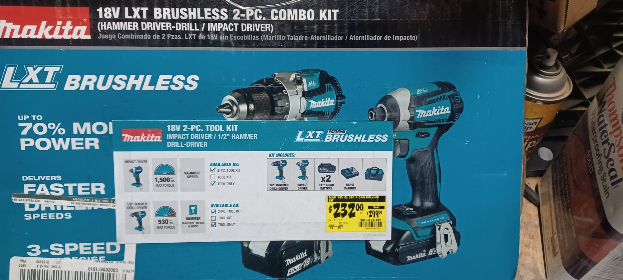 Makita NEW Open BixDrill/Driver, Impact Drill, Charger, 1 Battery