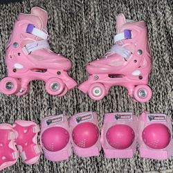 Girls Roller skates And pads Size 13-1