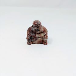Red Jasper Laughing Buddha Carving