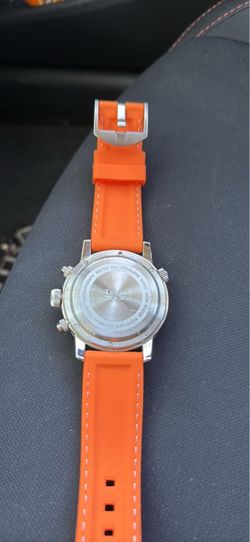 TRIAS Chronograph Watch Orange Rubber Strap