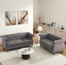 Chesterfield Sofa  & Loveseat - Upholstered Sofa Group