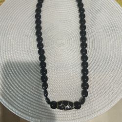 Trifari Black Beaded Necklace