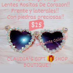 Beautiful Ligth Pink Crystal Sunglasses