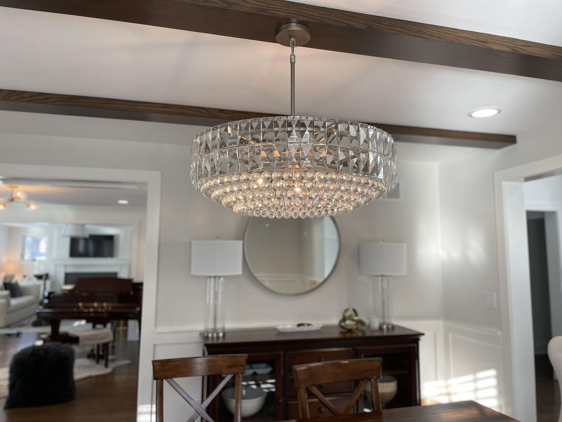 Like New Pottery Barn Elizabeth Crystal 27” Chandelier