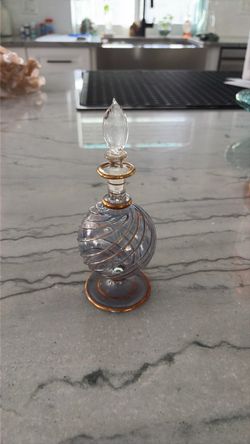 Egyptian Glass Perfume Bottle with Stopper