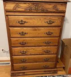 Solid Oak tall dresser