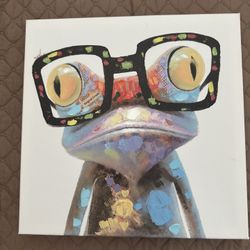 Frog Abstract Canvas Wall Art Print Wall Painting Picture For Kids Boy Girl Room 15” X 15”