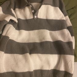 Color Block Shirt(grey/white)