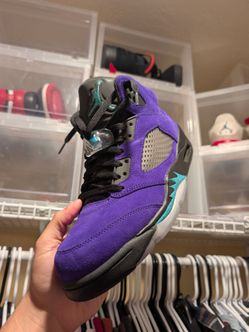Air Jordan 5 Purple Alternate Grape Sneakers Size 9.5
