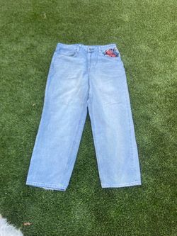 Light Wash Jeans with Graphic Patch
