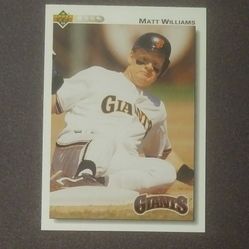 Upper Deck 1992 Matt Williams San Francisco Giants #154 UD Baseball Card Vintage Collectible MLB Sports