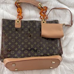 Lv Brown See-through Tote 