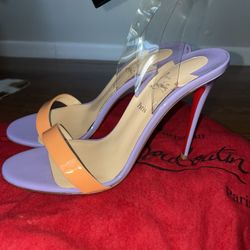 Christian Louboutin Jonatina 100 multi tone patent leather sandals