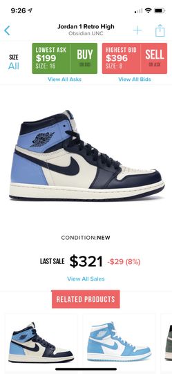 Jordan Retro 1 UNC Brand new with receipt