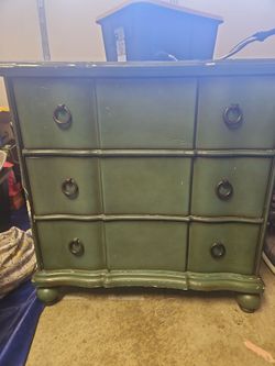 Green entry way cabinet