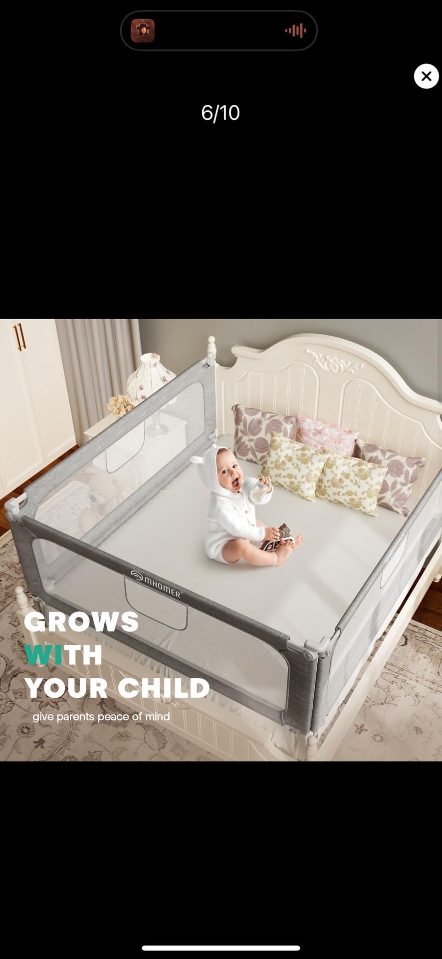 Todler / Baby Bed Railing