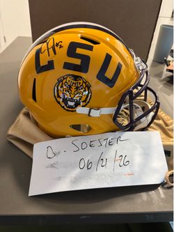 LSU Justin Jefferson Signed Autographed Full Size Replica Helmet