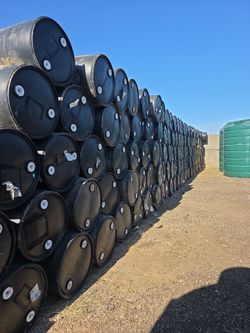 55 Gallon Plastic Black Barrels 