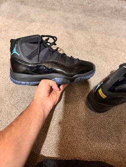 Air Jordan 11 Black Gamma Blue Sneakers size 10