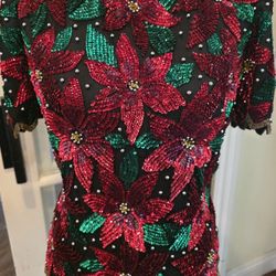 Christmas Blouse, Size Medium