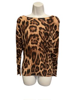 INC International Concepts Cheetah Print Top  Size XS (Fits Small Also)