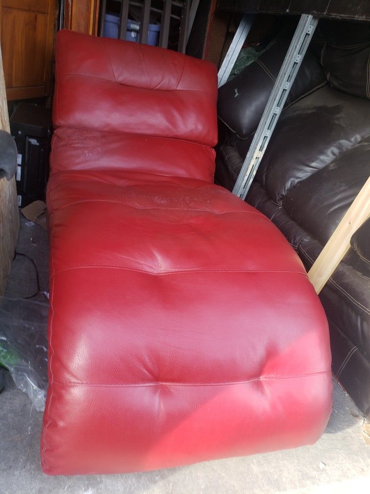 Leather-Like Chaise Lounge Sofa