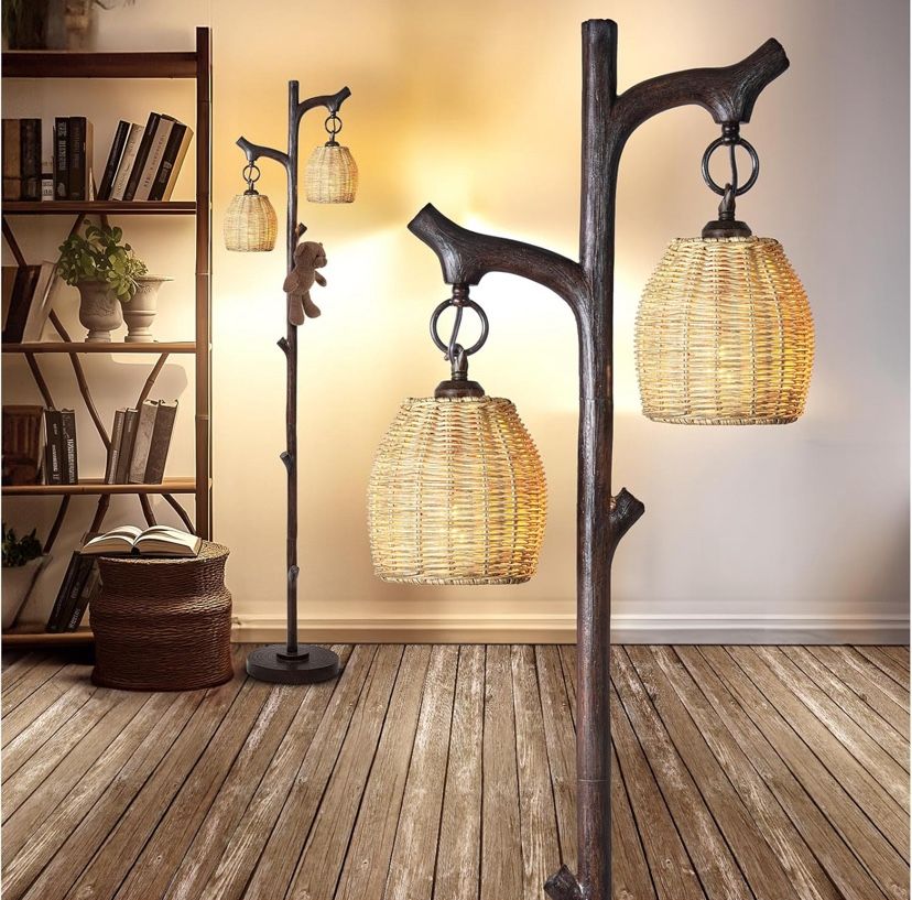 Scenekoy 68" High Farmhouse Rustic Country Cottage Floor Lamp - New